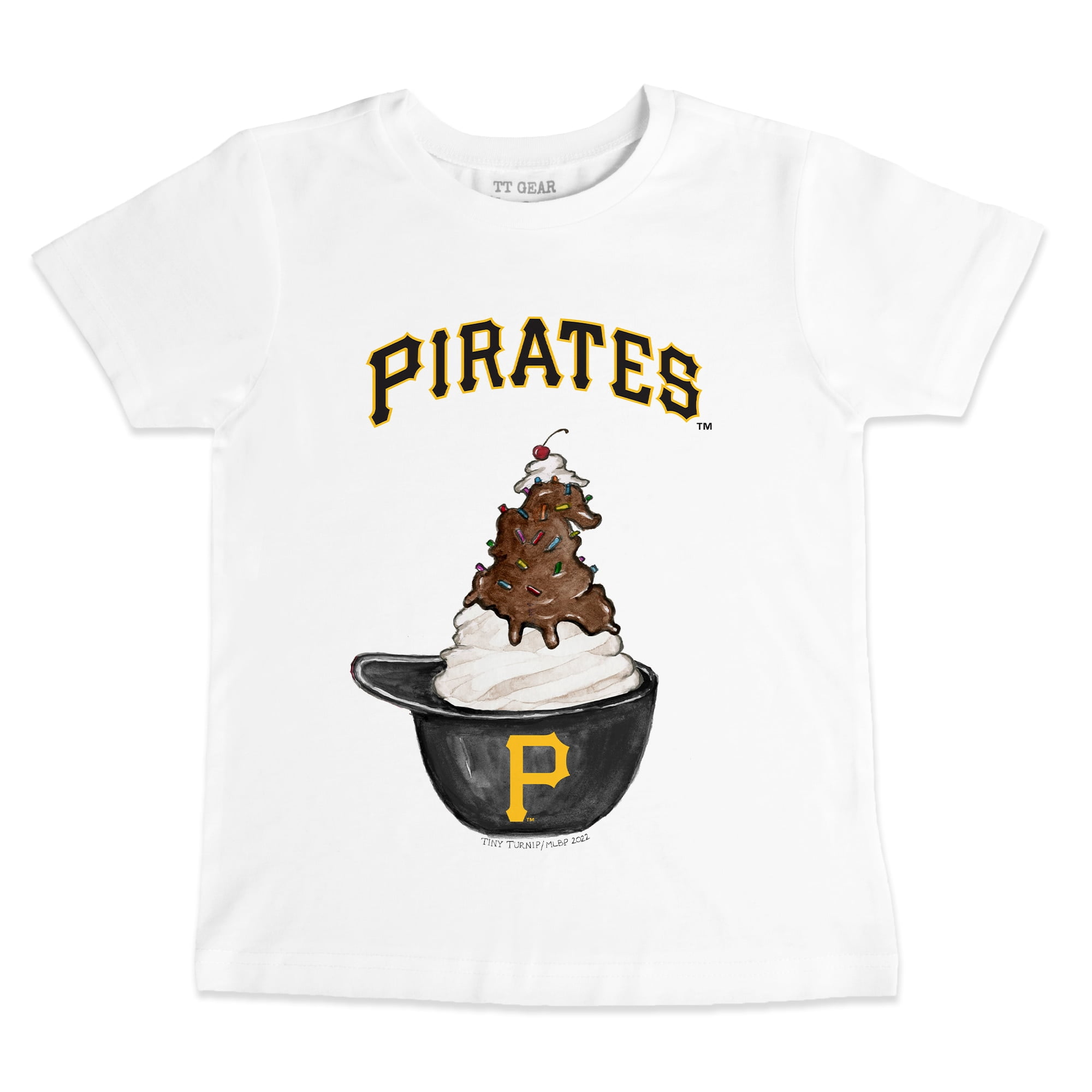Youth Tiny Turnip White Pittsburgh Pirates Sundae Helmet T-Shirt