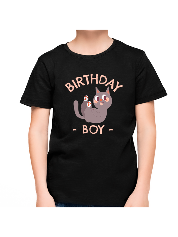 Youth Toddler Birthday Shirt Happy Birthday Shirt Kitty Birthday Shirts Birthday Boy Clothes