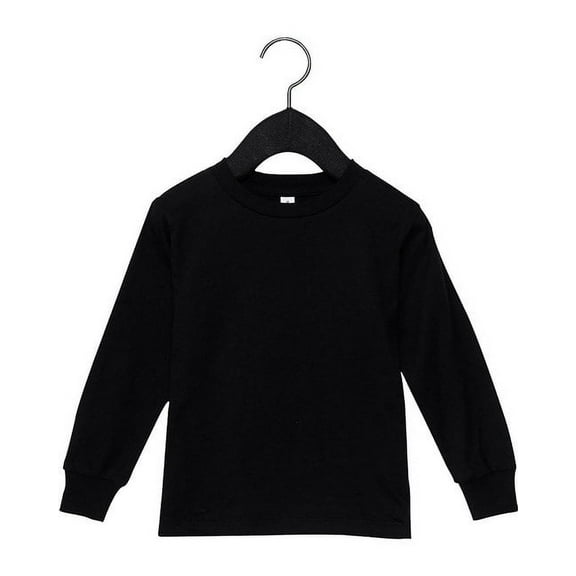 Youth Toddler Jersey Long Sleeve T-Shirt BLACK 4T