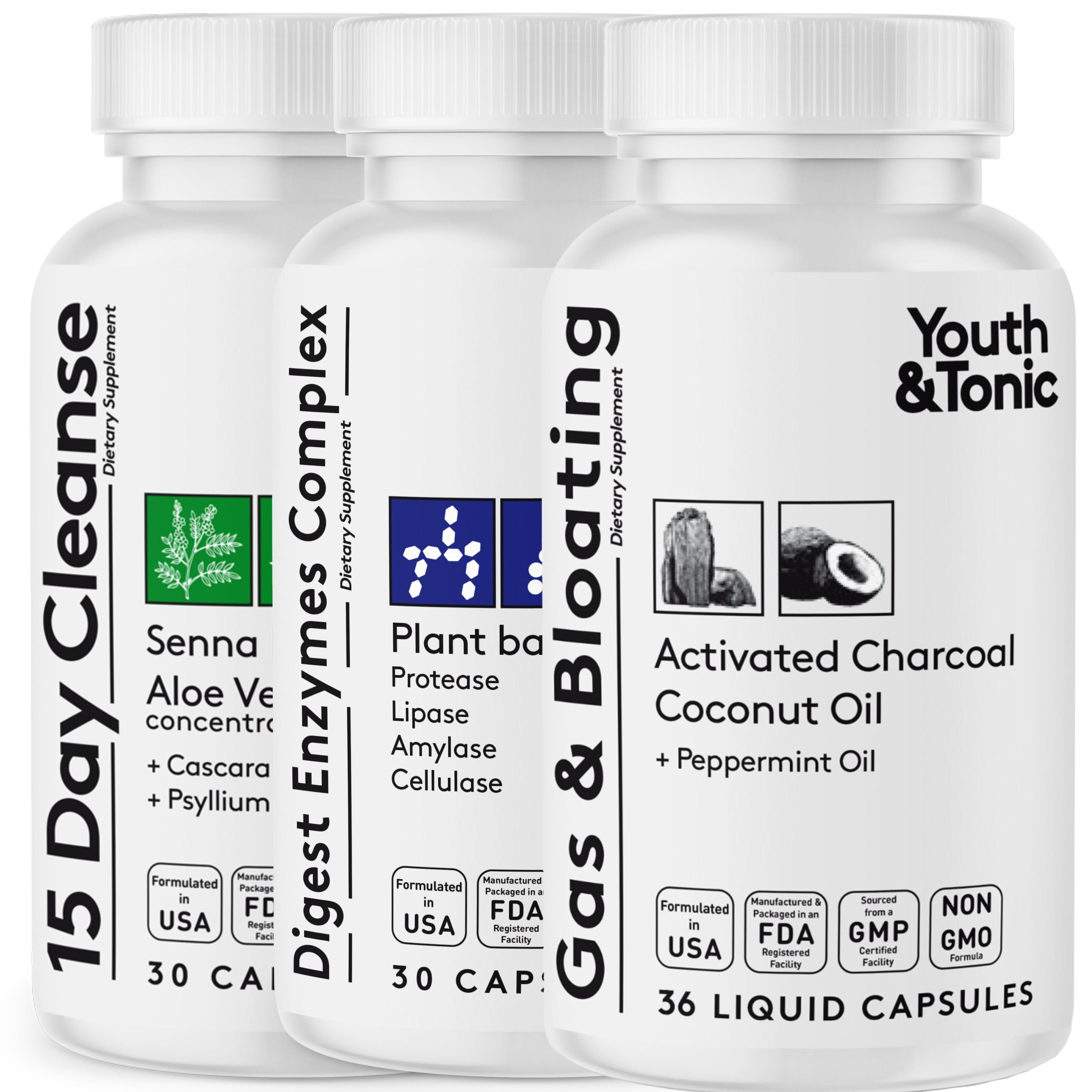 Youth & Tonic Colon Cleanser for Weight Loss Bloating Detox with Senna