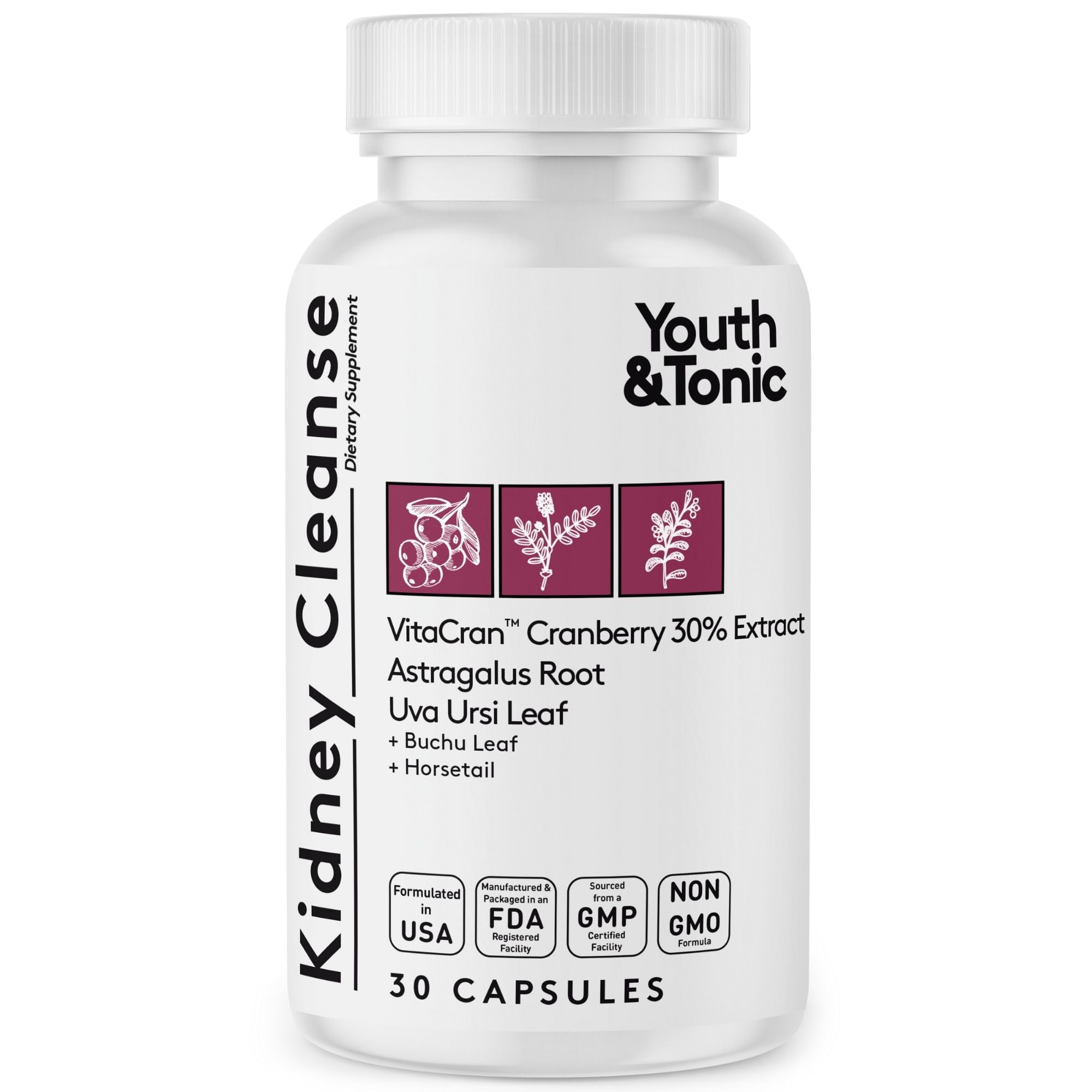 Youth & Tonic Kidney Cleanse with Cranberry Extract and Astragalus Root