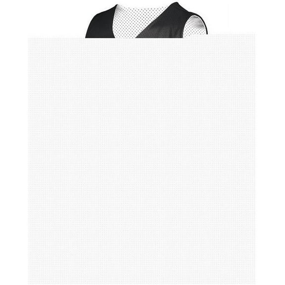 Youth Tricot Mesh Reversible 2.0 Jersey, Black & White - Large