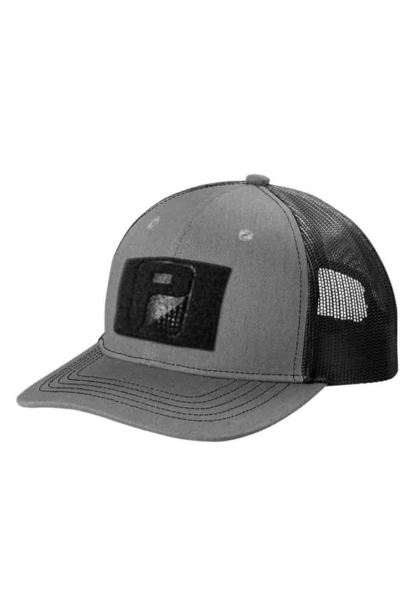 Kids/Youth Pull Patch Tactical Hat | Curved Bill Snapback Trucker Cap | 2x3 Inch Loop Surface for Morale Hook Patches | (Heather & Black)