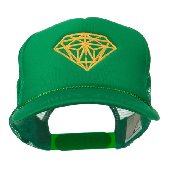 Youth Two Inches Diamond Embroidered Foam Mesh Cap - Kelly OSFM