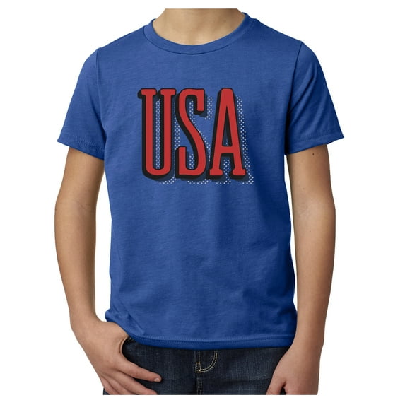 Youth USA Patriot T-shirts, 4th of July Shirts, Kids Graphic Tees - Royal MH200YPATRIOT S24 L