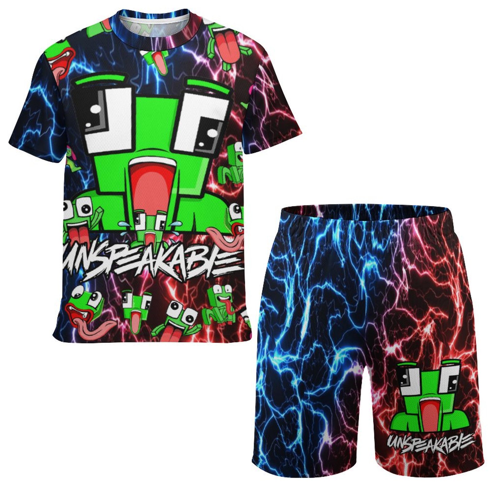 Youth Unspeakable Frog Shirt Set Game Movie Character Tee and Pants 3D