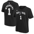 thumbnail image 1 of Youth Victor Wembanyama Black San Antonio Spurs Icon Name & Number T-Shirt, 1 of 3