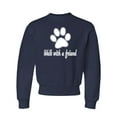 thumbnail image 1 of Youth Walk With A Friend Dog Lovers Pet Lovers Crewneck Sweatshirt, 1 of 1