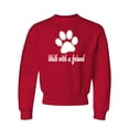 thumbnail image 1 of Youth Walk With A Friend Dog Lovers Pet Lovers Crewneck Sweatshirt, 1 of 1