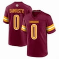 thumbnail image 1 of Youth Washington Sainristil 0 Red Stitched T-Shirts Sports Player Game Top, Large, 1 of 1