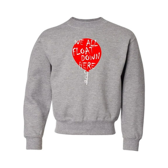 Youth We All Float Down Here Red Balloon Crewneck Sweatshirt