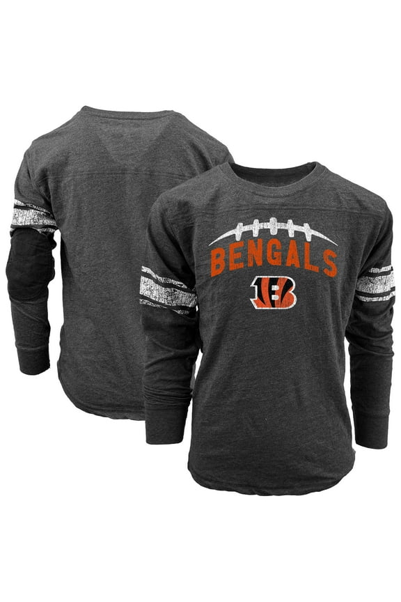 Youth Wes & Willy Black Cincinnati Bengals Football Long Sleeve T-Shirt