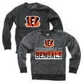 thumbnail image 1 of Youth Wes & Willy  Black Cincinnati Bengals Reversible Fleece Pullover Sweatshirt, 1 of 3