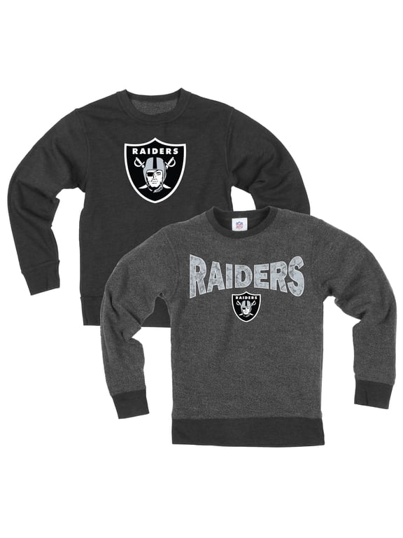 Youth Wes & Willy Black Las Vegas Raiders Reversible Fleece Sweatshirt