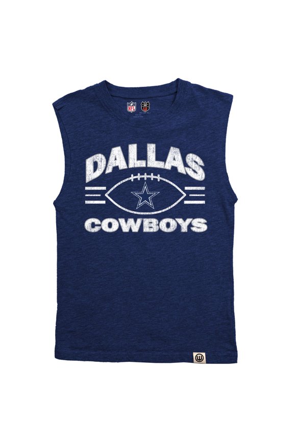 Youth Wes & Willy Navy Dallas Cowboys Muscle Tank Top