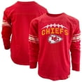 thumbnail image 1 of Youth Wes & Willy Red Kansas City Chiefs Football Long Sleeve T-Shirt, 1 of 3