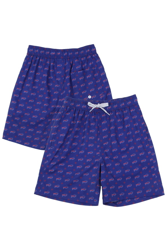 Youth Wes & Willy Royal Buffalo Bills Fleur Swim Trunks