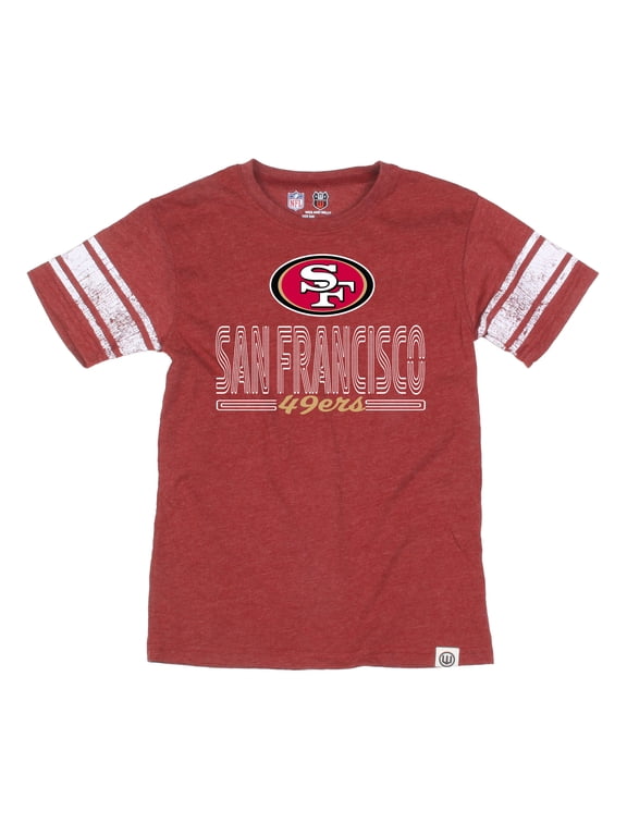 Youth Wes & Willy Scarlet San Francisco 49ers Football Jersey T-Shirt