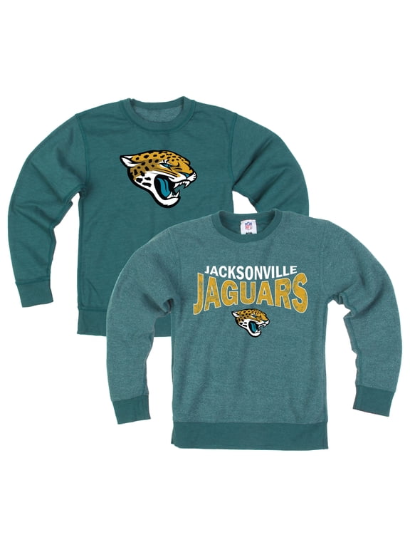 Youth Wes & Willy Teal Jacksonville Jaguars Reversible Fleece Sweatshirt