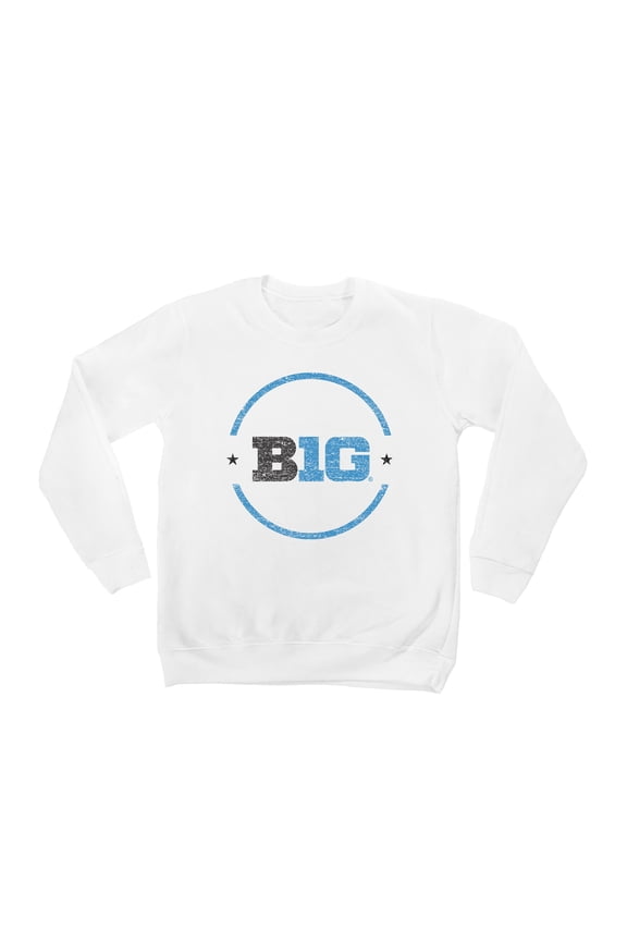 Youth White Big Ten End Zone Pullover Sweatshirt