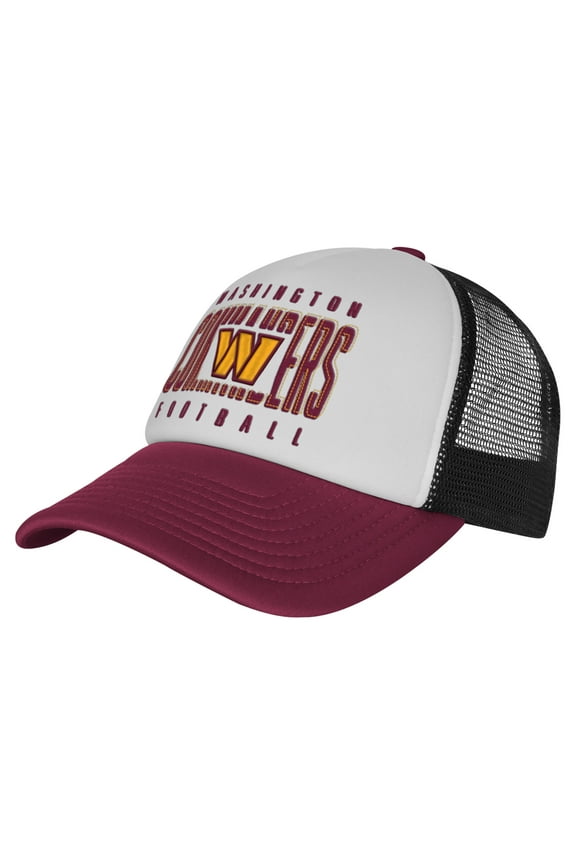 Youth White/Burgundy Washington Commanders Essentials Trucker Adjustable Hat