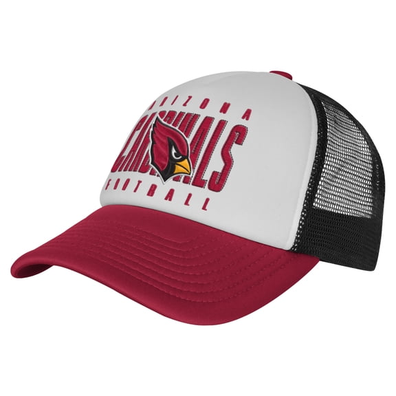 Youth White/Cardinal Arizona Cardinals Essentials Trucker Adjustable Hat