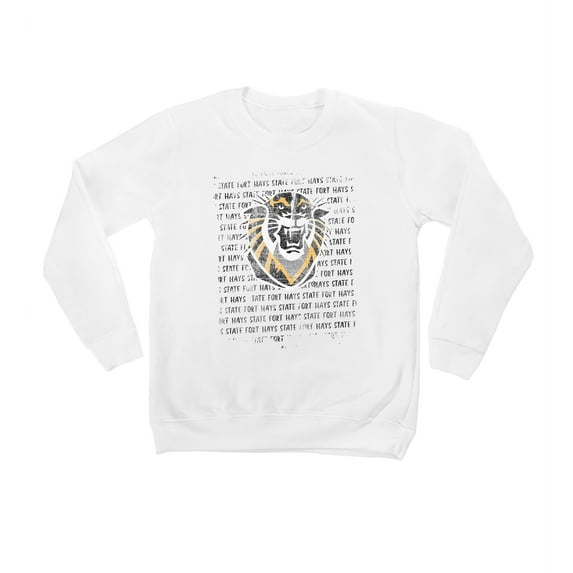 Youth White Fort Hays State Tigers Bold Type Pullover Sweatshirt