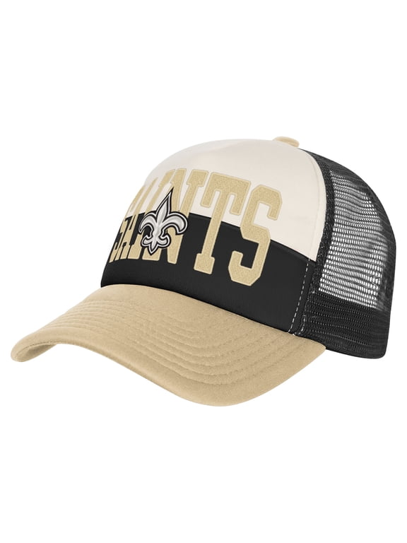Youth White/Gold New Orleans Saints Modern Fan Trucker Adjustable Hat