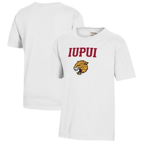 Youth White IUPUI Jaguars Logo Comfort Wash T-Shirt