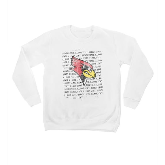 Youth White Illinois State Redbirds Bold Type Pullover Sweatshirt