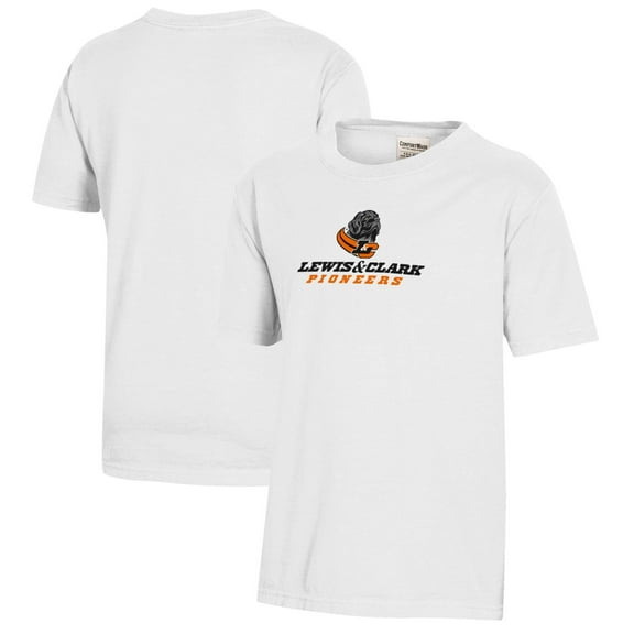 Youth  White Lewis & Clark College Pioneers Logo Comfort Wash T-Shirt