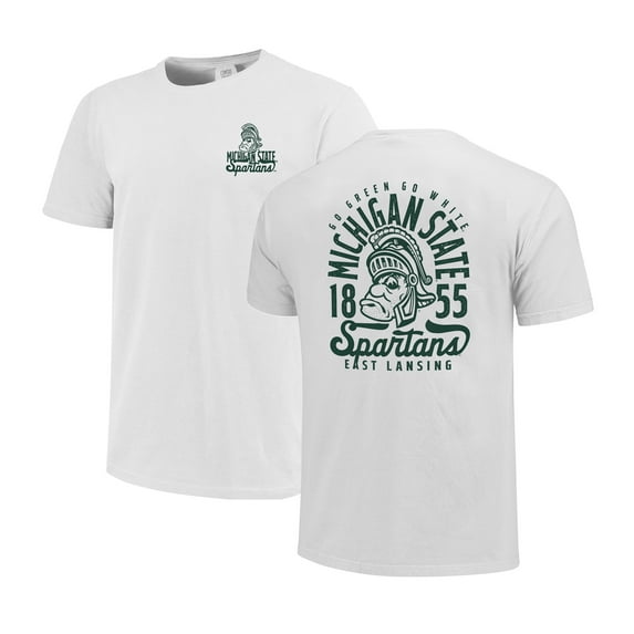Youth White Michigan State Spartans Comfort Colors Mascot Overlay T-Shirt