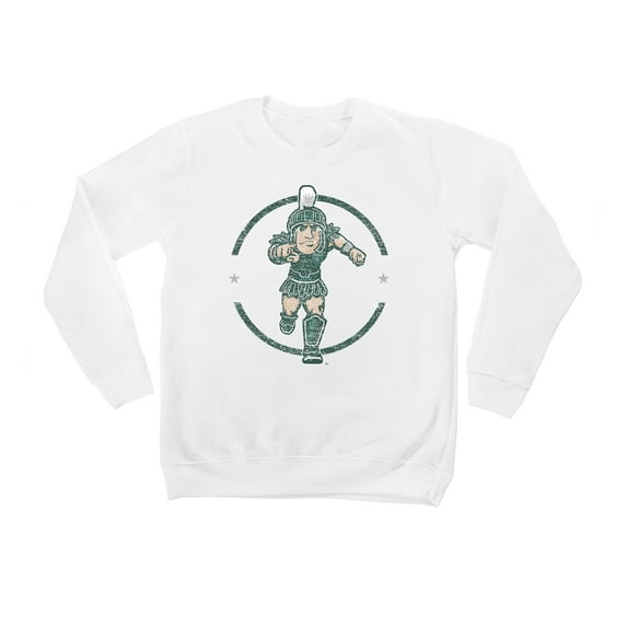 Youth White Michigan State Spartans End Zone Pullover Sweatshirt