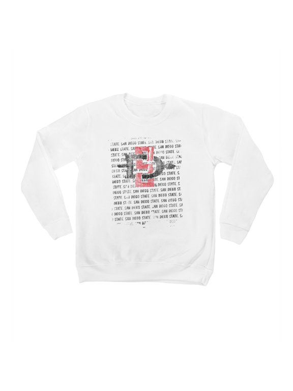 Youth White San Diego State Aztecs Bold Type Pullover Sweatshirt