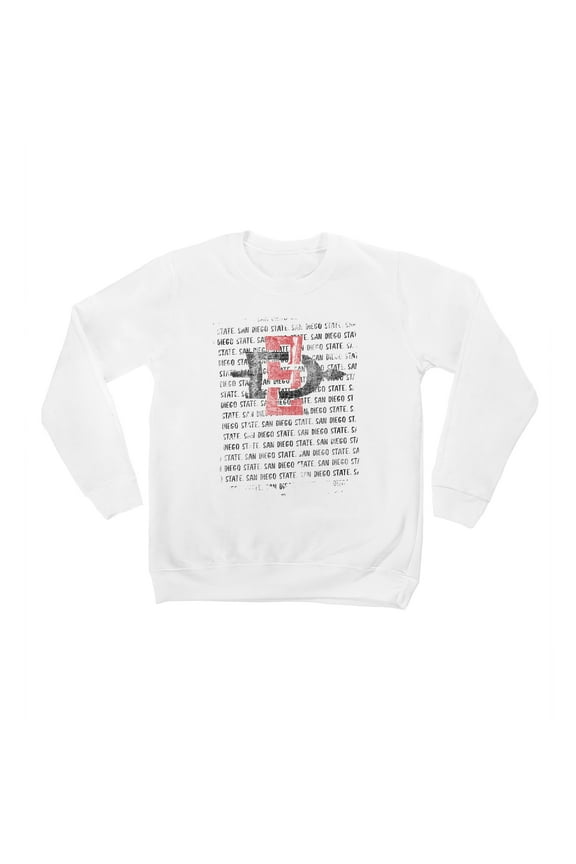Youth White San Diego State Aztecs Bold Type Pullover Sweatshirt