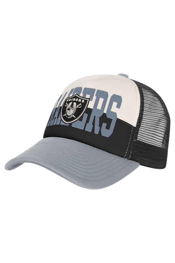 Youth White/Silver Las Vegas Raiders Modern Fan Trucker Adjustable Hat