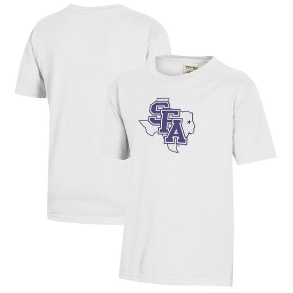 Youth  White Stephen F Austin Lumberjacks Logo Comfort Wash T-Shirt
