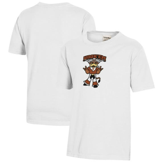 Youth  White Texas Longhorns Logo Comfort Wash T-Shirt
