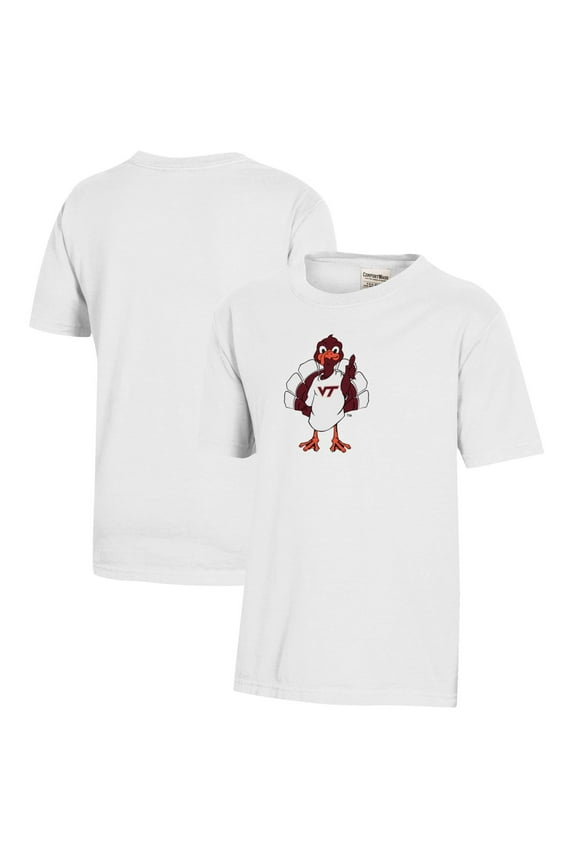 Youth White Virginia Tech Hokies Logo Comfort Wash T-Shirt