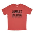 thumbnail image 1 of Youth Zombies Eat Brains Don't Worry You're Safe T Shirt Funny Dumb Undead Insult Tee for Kids, 1 of 6