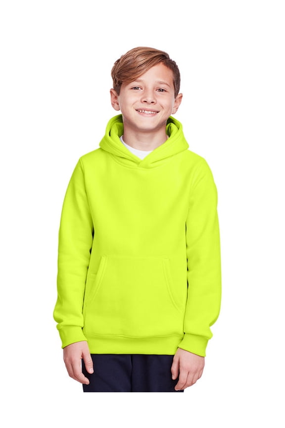 Youth Zone HydroSport™ Heavyweight Pullover Hooded Sweatshirt - SAFETY YELLOW - S