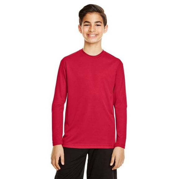 Youth Zone Performance Long-Sleeve T-Shirt - SPORT RED - XS