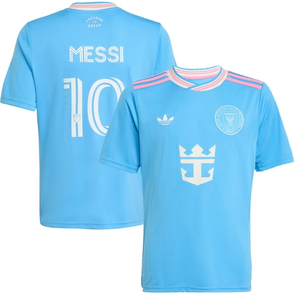 Youth adidas Originals Lionel Messi Blue Inter Miami CF 2025 Third Replica Player Jersey