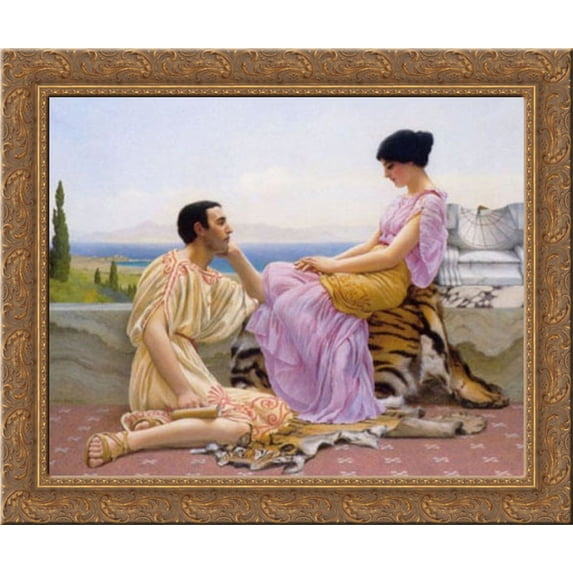 Youth and Time 23x20 Gold Ornate Wood Framed Canvas Art by Godward, John William