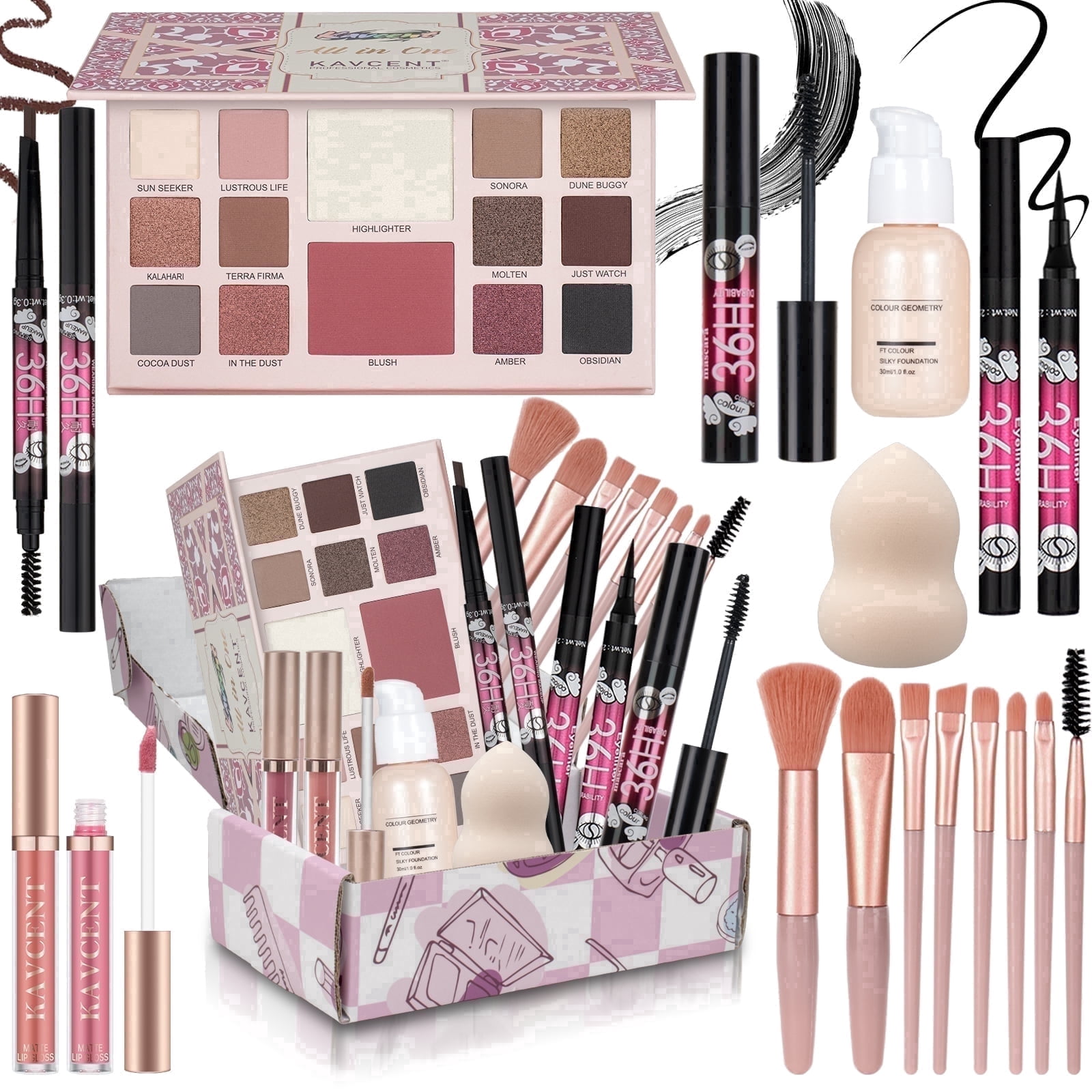 FantasyDay Makeup Set | Full Kit with Eyeshadow, Lipstick, Blush