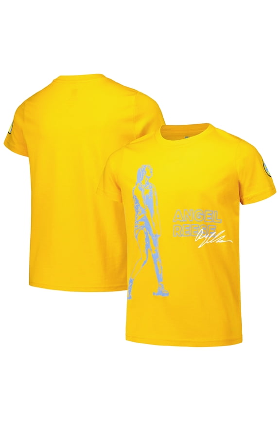 Youth round21 Angel Reese Yellow Chicago Sky Player T-Shirt