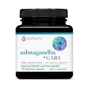 Youtheory Ashwagandha+GABA, 60 Vegetarian Capsules