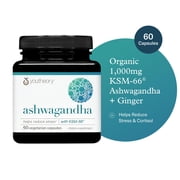 Youtheory Ashwagandha - With Organic KSM-66 Ashwagandha - Herbal Blend to Support Stress Relief & Energy Levels* - Helps Support Mood* - 60 Vegetarian Capsules 30-Day Supply