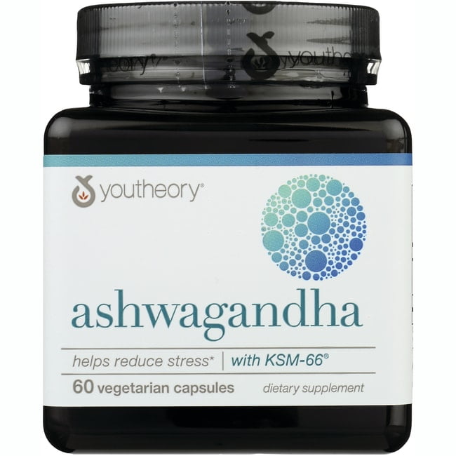 Youtheory Ashwagandha with KSM66 Vegetarian Capsules, 60 ct