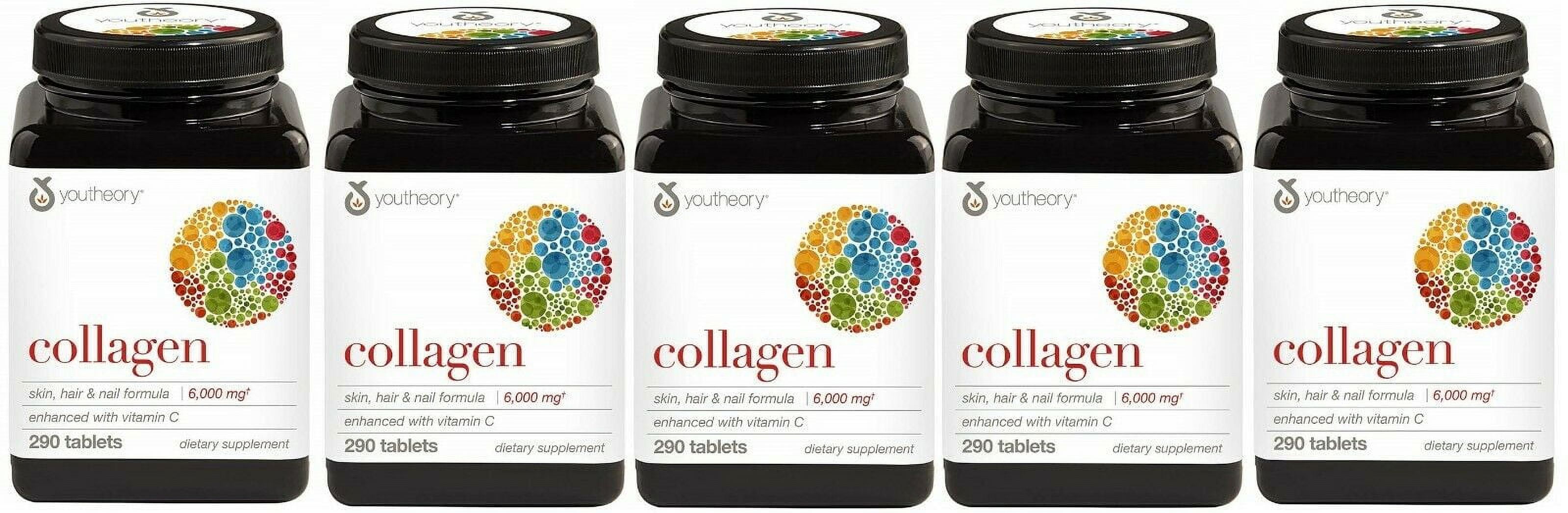 Youtheory Collagen Advanced with Vitamin C, 290 Ct. 5 pack, Hair, Skin